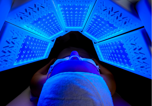LED facials for Acne, redness, fine lines and wrinkles, collagen production, wound healing, burn healing, pigmentation and brightening